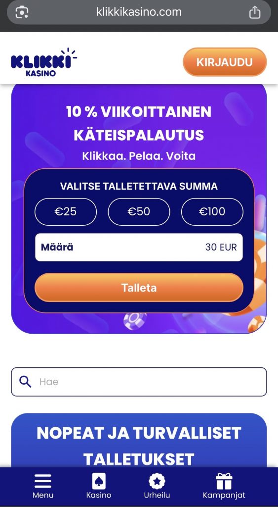 Trumo Pay N Play kasino etusivu