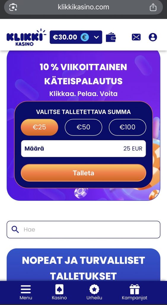 Trumo casino talletus siirtyy pelitilille