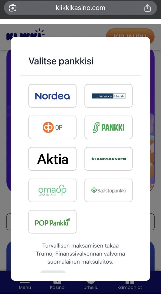 Trumon kanssa yhteistyötä tekevät Suomi-pankit