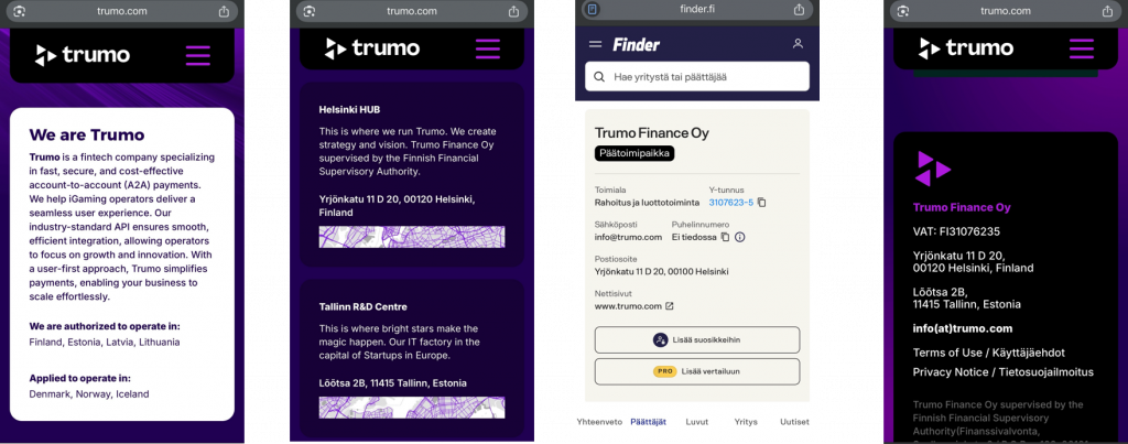 Trumo Finance Oy:n tärkeimmät tiedot